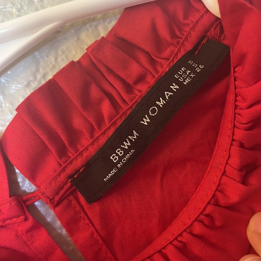 Zara BBWM Mock Neck Embroidered Long Sleeved Peasant Top Size Small - Picture 5 of 9